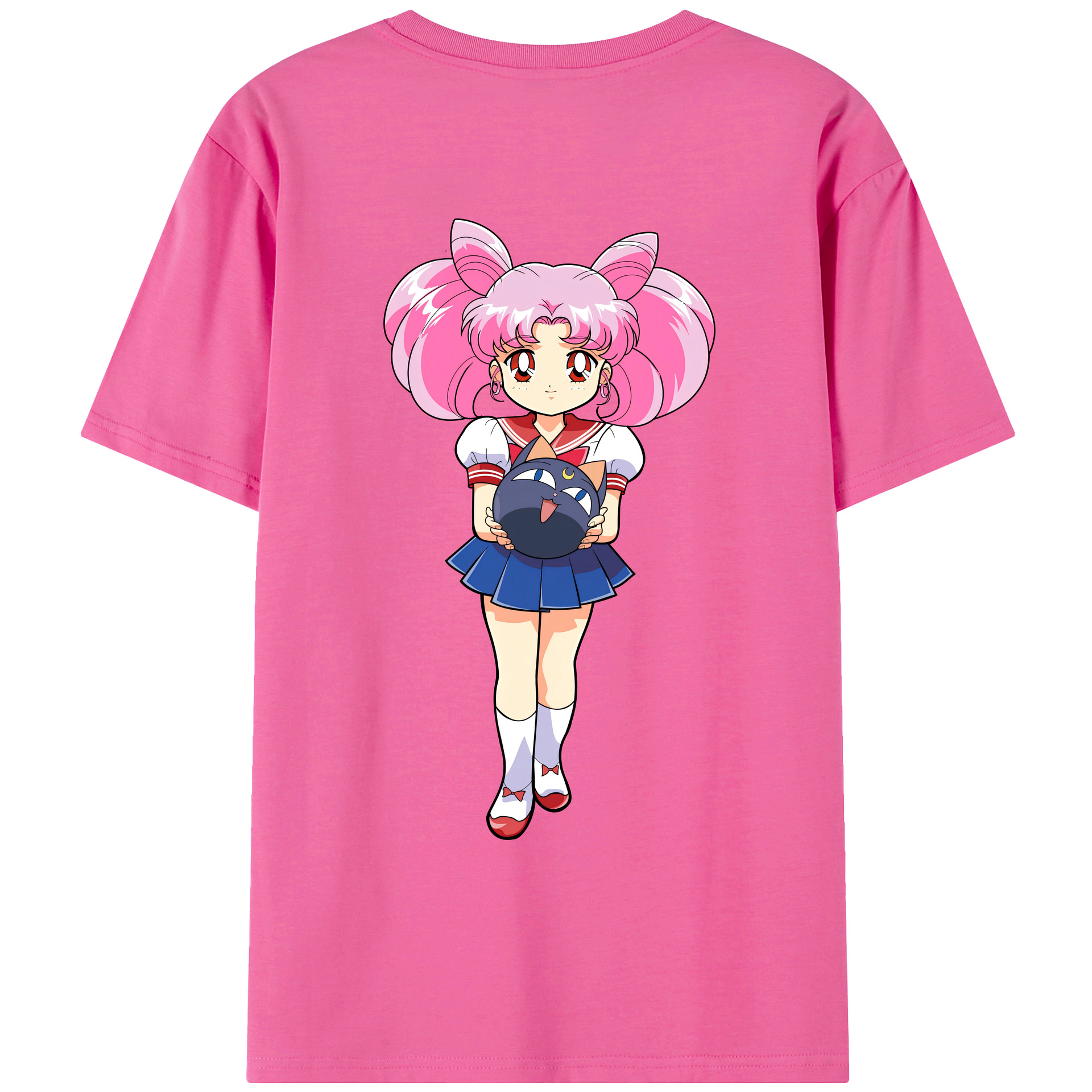 （画像用） 美少女戦士セーラームーン ちびうさ Sailor Moon Chibiusa Tsukino Usagi Small Lady Serenity レディース半袖Tシャツ(バックプリント)